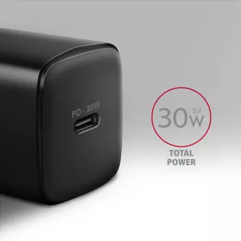 Axagon ACU-PD30 PD3.0 & QC4+ 1x OUTPUT ładowarka sieciowa 30W, Wewnętrzna, AC, Czarna