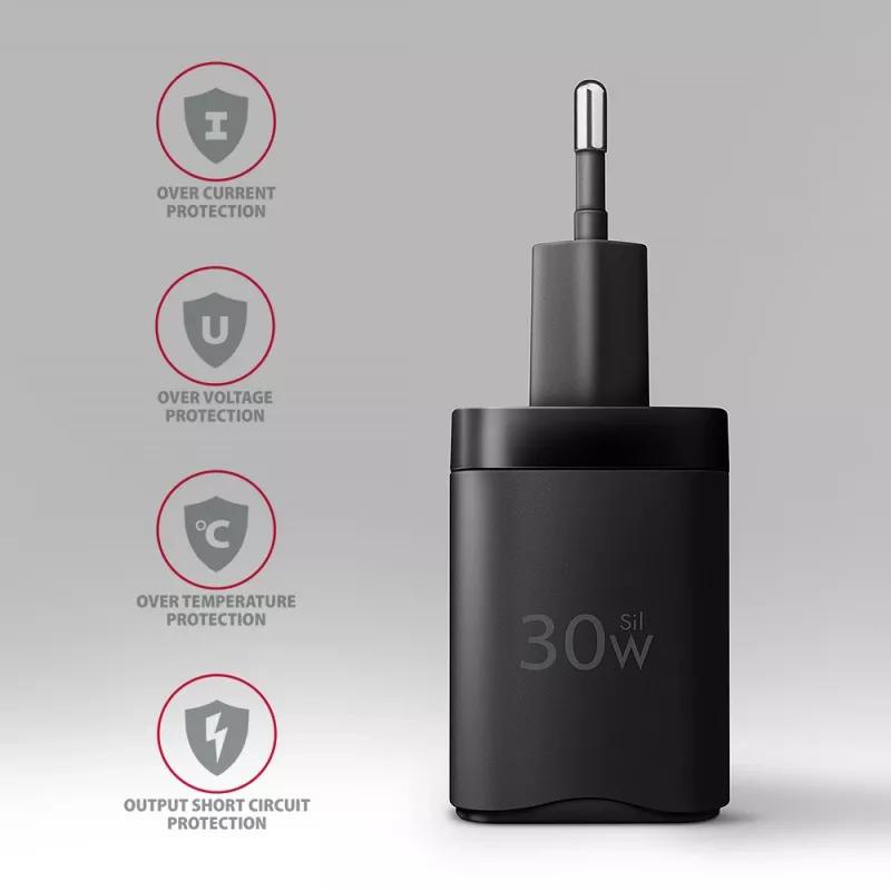 Axagon ACU-PD30 PD3.0 & QC4+ 1x OUTPUT ładowarka sieciowa 30W, Wewnętrzna, AC, Czarna