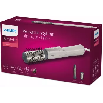 Philips 7000 series BHA710/00 Air styler, Szczotka na gorące powietrze, Warm, Srebrny, 1.8 m, 1000 W, AC