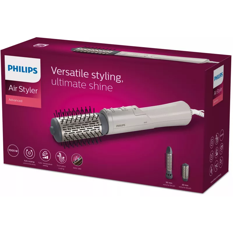 Philips 7000 series BHA710/00 Air styler, Szczotka na gorące powietrze, Warm, Srebrny, 1.8 m, 1000 W, AC