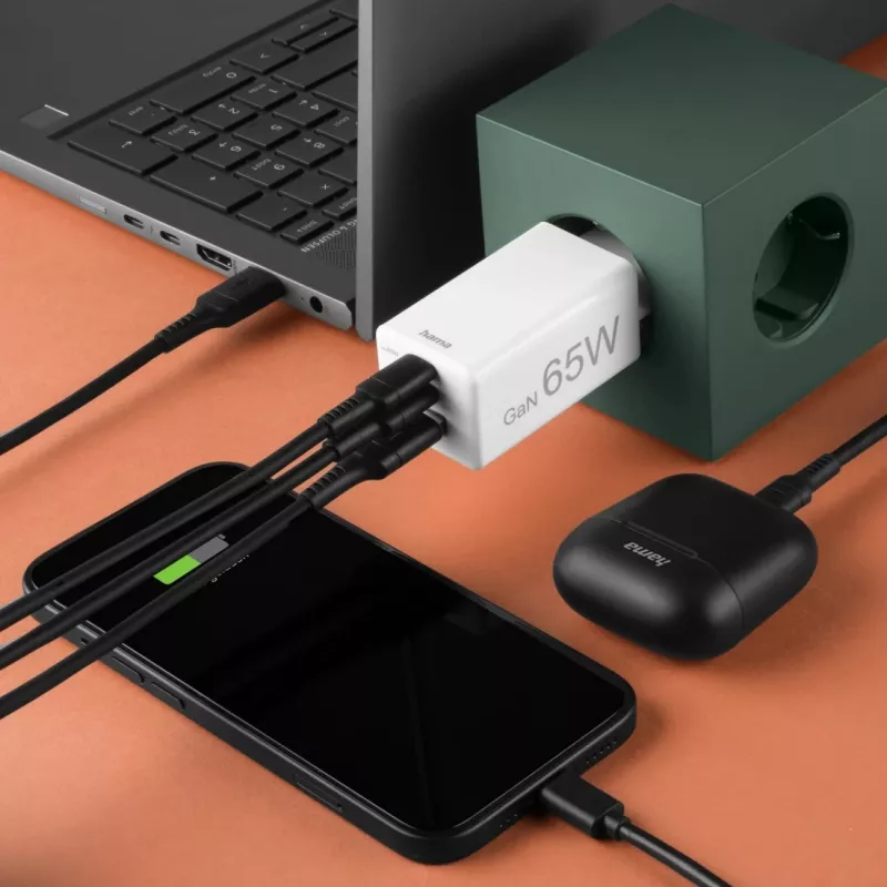 Hama 00201996 ładowarka do urządzeń mobilnych Smartfon Biały AC Szybkie ładowanie Wewnętrzna, Zewnętrzna