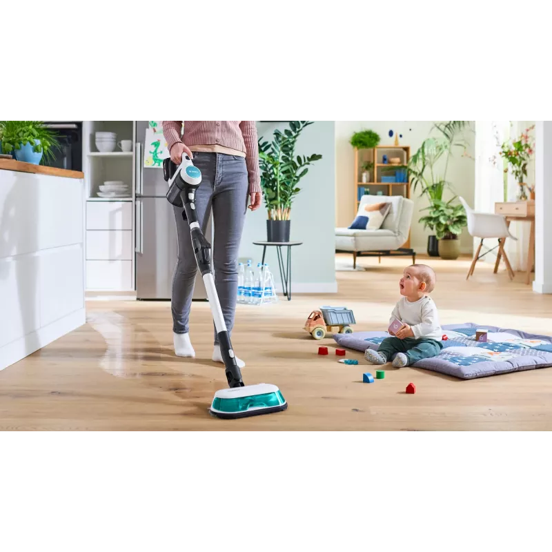 Bosch Unlimited 7 ProHygienic Aqua BCS71HYG1 bezprzewodowy odkurzacz pionowy 2w1 z funkcją mopowania, 18 V, HEPA, bez worka, 0,3 l, biały