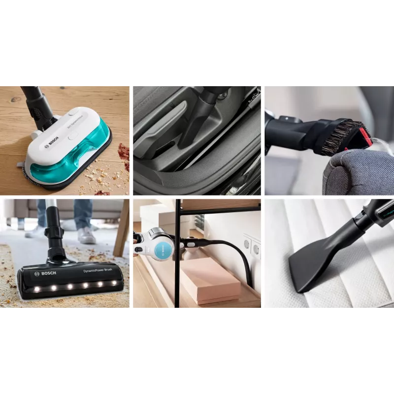 Bosch Unlimited 7 ProHygienic Aqua BCS71HYG1 bezprzewodowy odkurzacz pionowy 2w1 z funkcją mopowania, 18 V, HEPA, bez worka, 0,3 l, biały