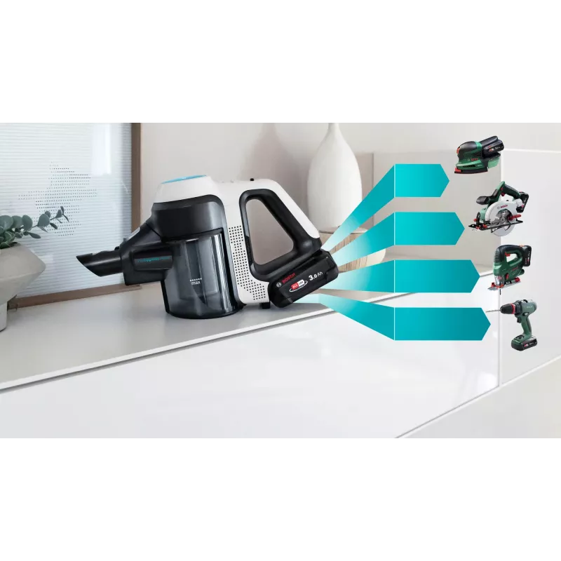 Bosch Unlimited 7 ProHygienic Aqua BCS71HYG1 bezprzewodowy odkurzacz pionowy 2w1 z funkcją mopowania, 18 V, HEPA, bez worka, 0,3 l, biały