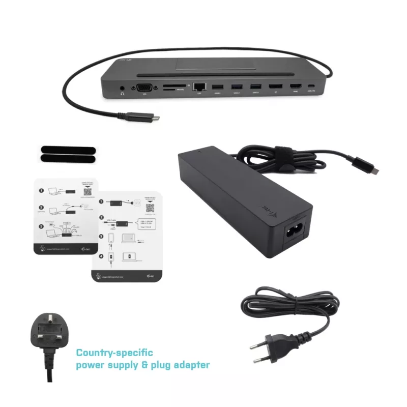 i-tec Metal SB-C Ergonomic 4K 3x Display Docking Station z Power Delivery 85 W + Ładowarka uniwersalna 100 W