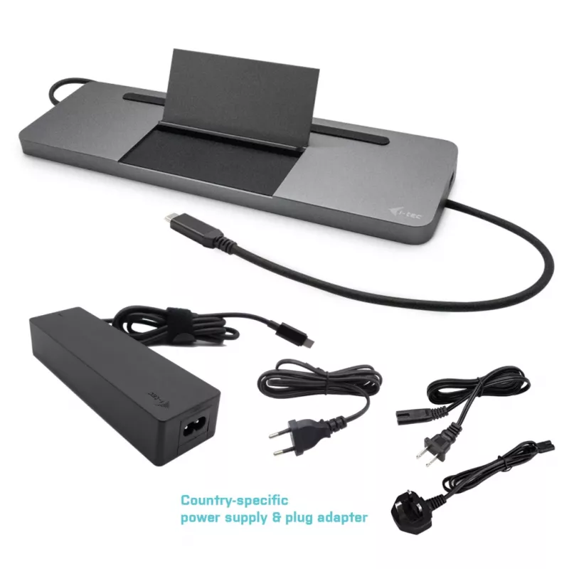 i-tec Metal SB-C Ergonomic 4K 3x Display Docking Station z Power Delivery 85 W + Ładowarka uniwersalna 100 W