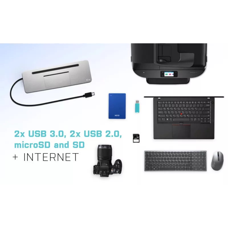 i-tec Metal SB-C Ergonomic 4K 3x Display Docking Station z Power Delivery 85 W + Ładowarka uniwersalna 100 W