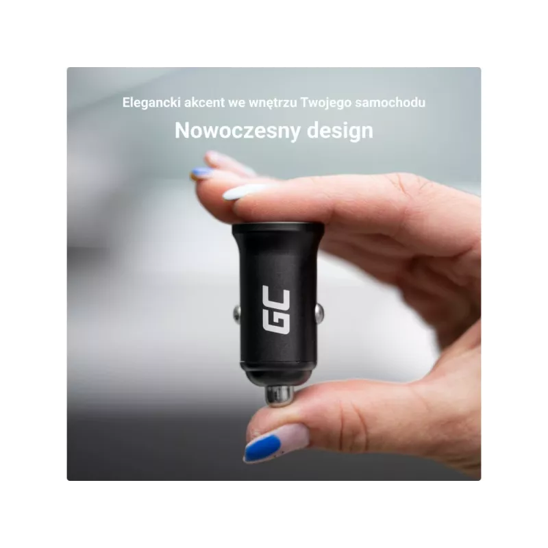 Ładowarka samochodowa/wewnętrzna zielony Cell CADM-GC-36AA 36W 2x USB-A Czarna do źródła zasilania 3,6–12V
