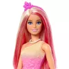 Barbie A Touch of Magic lalka królewska z różowymi i blond włosami, spódniczką w motyle i akcesoriami
