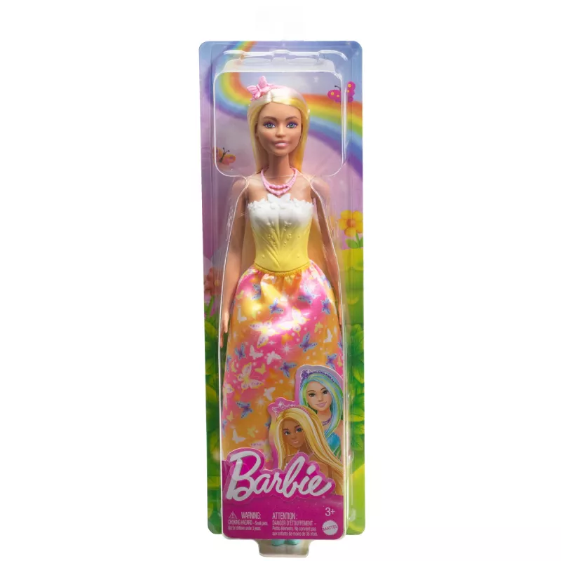 Barbie A Touch of Magic Królewska Lalka z Jasno Podkreślonymi Pasemkami, Spódnicą w Motyle i Akcesoriami