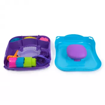Kinetic Sand SquishMotion, upominki do koszyczka wielkanocnego, zawiera 1lb formowalnego piasku, stempel i 5 narzędzi, pojemnik do przechowywania, zabawki sensoryczne dla dzieci od 5 lat