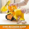 Rubble & Crew, Bark Yard Deluxe Bulldozer – zabawkowy wóz budowlany z światłami, dźwiękami i figurką Rubble'a, zabawka dla chłopców i dziewczynek od 3 lat