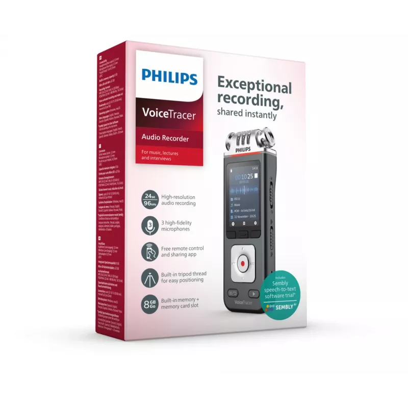 Philips VoiceTracer Czarny, Szary