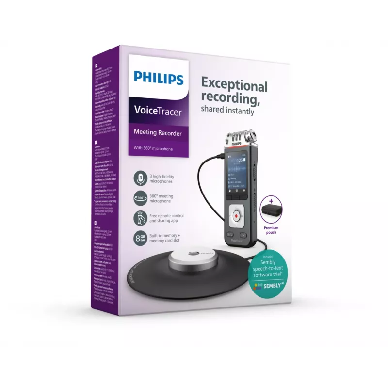 Philips VoiceTracer Czarny, Szary