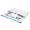 DIGITUS Fiber Optic Sliding Splice Box, 1U, Equipped 24x LC duplex, incl. M 25 Screw, Splice Cassette OM3 Color Pigtails, Adapter