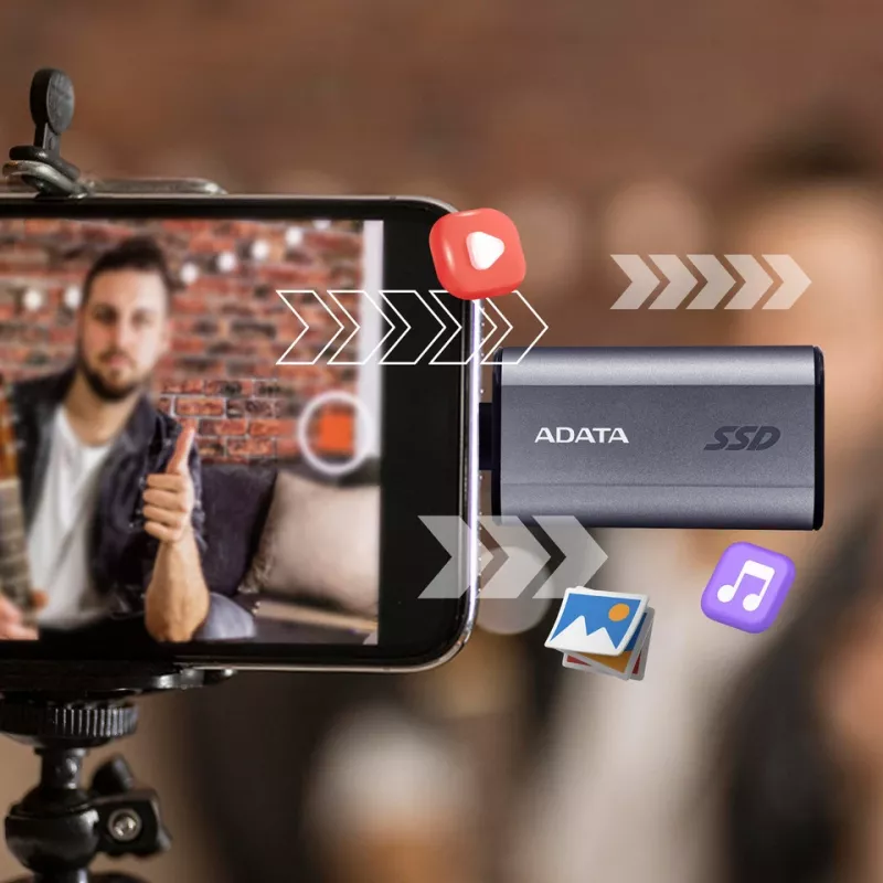 ADATA SC750 2 TB USB Type-C 3.2 Gen 2 (3.1 Gen 2) Szary