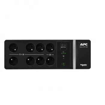 APC Back-UPS, 500VA/300W montaż na podłodze/ścianie, 230V, 8 gniazd francuskich/belgijskich, port USB typu A, wymienna bateria
