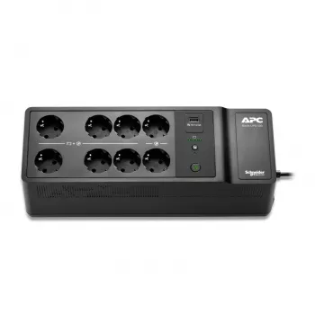 APC Back-UPS, 500VA/300W montaż na podłodze/ścianie, 230V, 8x gniazda CEE 7/3 Schuko, port USB typu A, wymienialna bateria