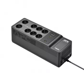 APC Back-UPS, 1050VA/600W do montażu na podłodze/ścianie, 230V, 8 gniazd Schuko CEE 7/3, port USB typu A+C, wymienialna bateria