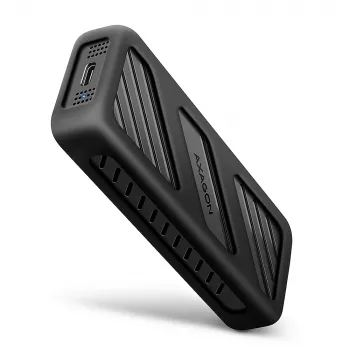 Axagon EEM2-20G USB-C 20Gbps - M.2 NVMe SSD ARMORED box, obudowa SSD, M.2, M.2, NVMe-oF, PCI Express, 20 Gbit/s, łączność USB, czarny