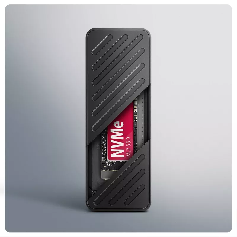Axagon EEM2-20G USB-C 20Gbps - M.2 NVMe SSD ARMORED box, obudowa SSD, M.2, M.2, NVMe-oF, PCI Express, 20 Gbit/s, łączność USB, czarny