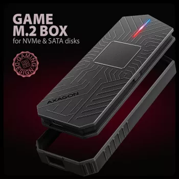 Axagon EEM2-GAM zewnętrzna metalowa obudowa USB-C 10 Gb/s dla dysków SSD M.2 NVMe i SATA. Beznarzędziowa