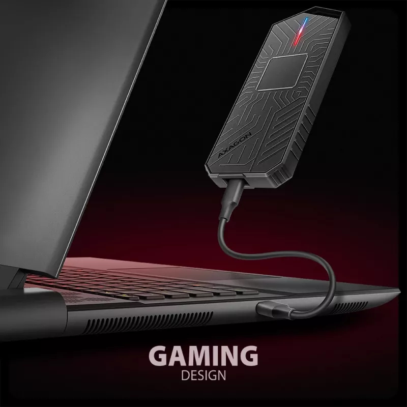 Axagon EEM2-GAM zewnętrzna metalowa obudowa USB-C 10 Gb/s dla dysków SSD M.2 NVMe i SATA. Beznarzędziowa