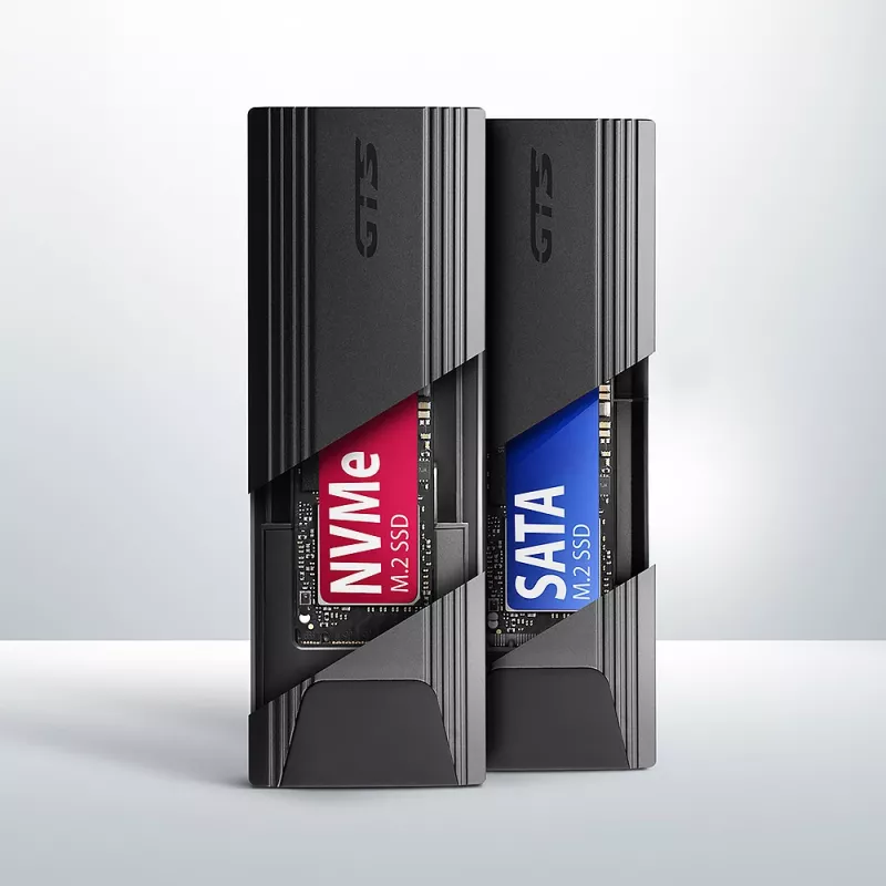 Axagon EEM2-GTS2 Zewnętrzna metalowa obudowa USB-C 10Gbps na dyski M.2 NVMe i SATA. Bezśrubowa