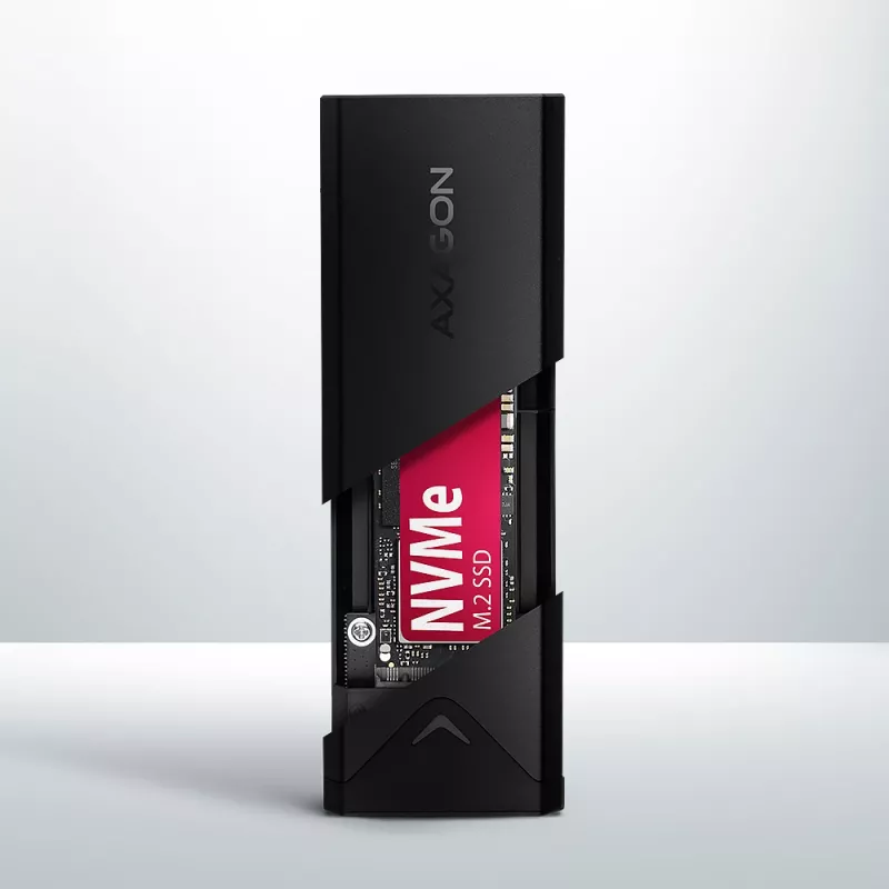 Axagon EEM2-UB2 Zewnętrzna metalowa obudowa USB-C 10Gbps dla dysków M.2 NVMe SSD. Czarna