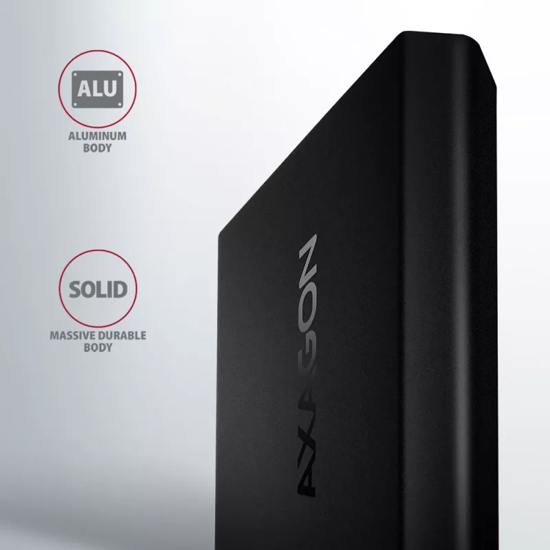 Axagon EEM2-UB2 Zewnętrzna metalowa obudowa USB-C 10Gbps dla dysków M.2 NVMe SSD. Czarna