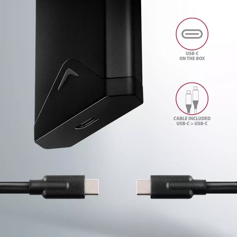 Axagon EEM2-UB2 Zewnętrzna metalowa obudowa USB-C 10Gbps dla dysków M.2 NVMe SSD. Czarna