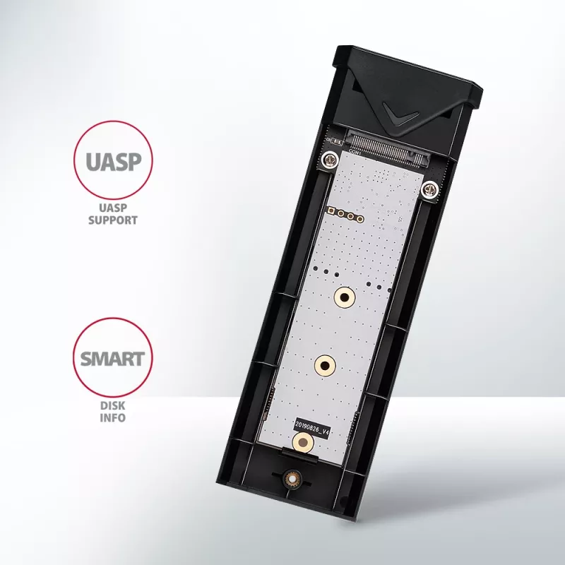 Axagon EEM2-UB2 Zewnętrzna metalowa obudowa USB-C 10Gbps dla dysków M.2 NVMe SSD. Czarna