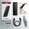 Axagon EEM2-UB2 Zewnętrzna metalowa obudowa USB-C 10Gbps dla dysków M.2 NVMe SSD. Czarna