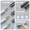Axagon ADA-HCPD USB-C na jack 3,5 mm – adapter audio Hi-Res DAC, 384 kHz/32 bity, PD 60 W 3 A