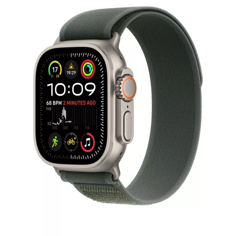 APPLE 49mm Zielona Pętla Trail Loop - S/M - Wykończenie Naturalny Tytan