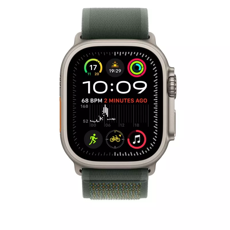 APPLE 49mm Zielona Pętla Trail Loop - S/M - Wykończenie Naturalny Tytan