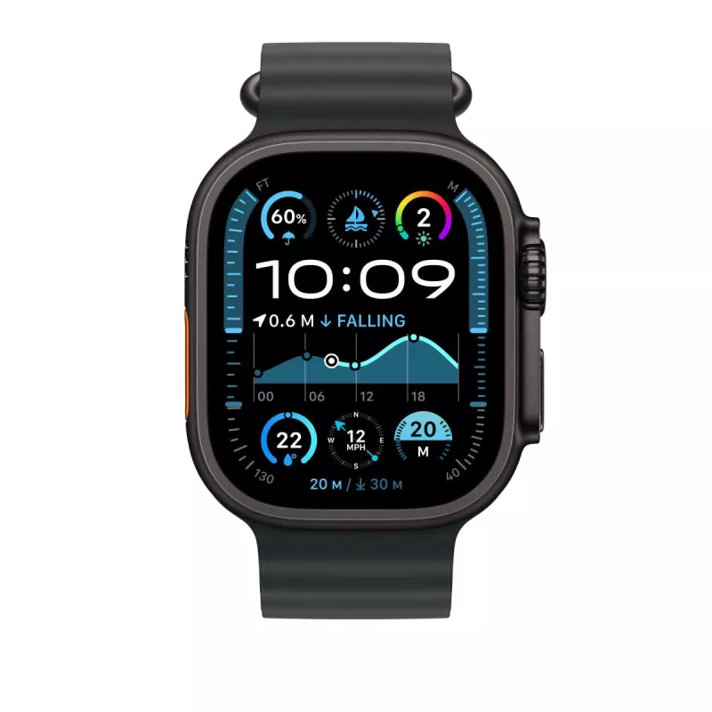 APPLE 49mm Czarny przedłużacz paska Ocean - Wykończenie z czarnego tytanu