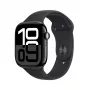 Smartwatch Apple Watch Series 10 GPS 46mm Aluminiowa koperta w kolorze Jet Czarny z czarnym paskiem sportowym – S/M