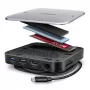 Axagon HMC-UFO USB-C Hub M.2 SATA/NVMe 1 Gbit/s Ethernet 384 kHz Audio Wired USB 3.2 Gen 2 (3.1 Gen 2) Type-C Czarny