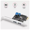 Axagon PCEU-232RS Kontroler PCIe 2x zewn. + 2x wewn. USB 5Gbps