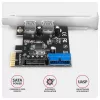 Axagon PCEU-232RS Kontroler PCIe 2x zewn. + 2x wewn. USB 5Gbps