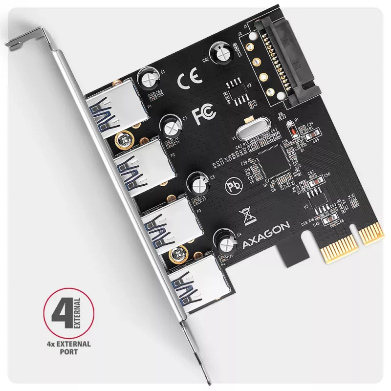 Kontroler Axagon PCEU-430RS PCIe 4x zewn. port USB-A 5Gbps