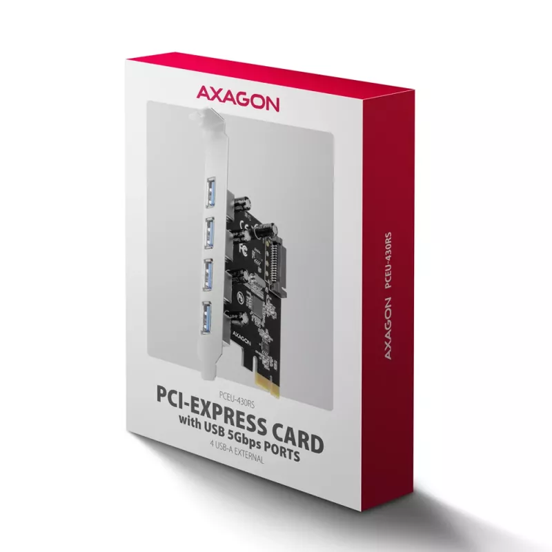 Kontroler Axagon PCEU-430RS PCIe 4x zewn. port USB-A 5Gbps
