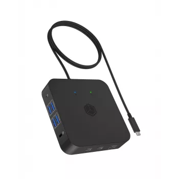 ICY BOX IB-DK4090-C Stacja dokująca USB 3.2 Gen 2 (3.1 Gen 1) Type-C Czarny