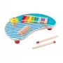 Fisher-Price Drewniany Stół Muzyczny z Zabawkami Instrumentami Perkusyjnymi, 3 Drewniane Elementy