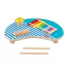 Fisher-Price Drewniany Stół Muzyczny z Zabawkami Instrumentami Perkusyjnymi, 3 Drewniane Elementy