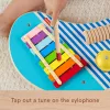 Fisher-Price Drewniany Stół Muzyczny z Zabawkami Instrumentami Perkusyjnymi, 3 Drewniane Elementy