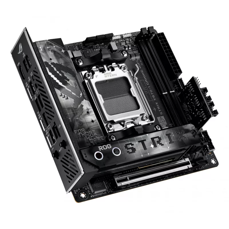 Płyta główna ASUS ROG STRIX X870-I GAMING WIFI mini ITX · AMD X870 · Socket AM5 · DDR5 · 2 DIMM · Wi‑Fi 7 · Bluetooth 5.4