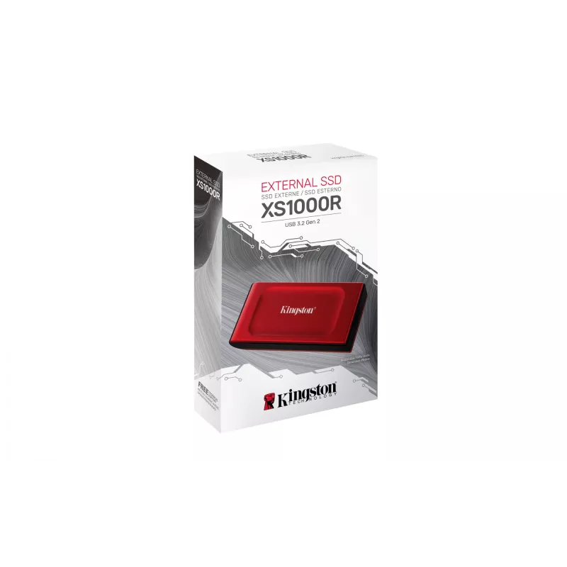 Kingston Technology 2TB XS1000 czerwony zewnętrzny przenośny dysk SSD USB 3.2 Gen 2