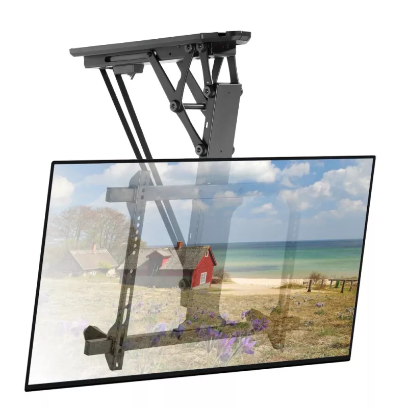 Techly Zmotoryzowany obrotowy uchwyt sufitowy do telewizora z integracją inteligentnego domu dla telewizorów od 32 do 70 cali